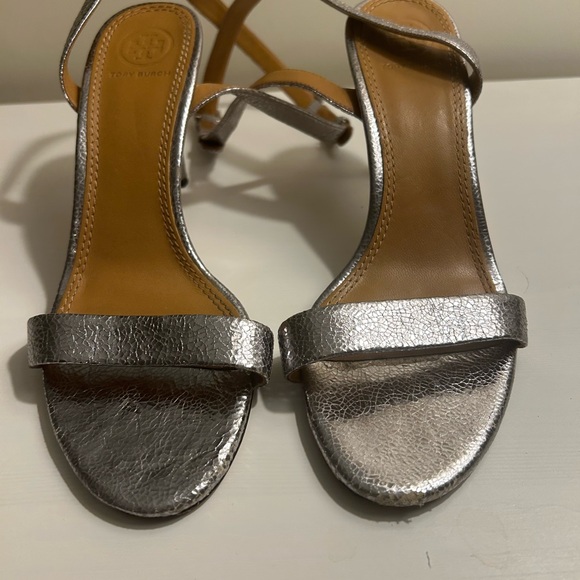 Tory Burch Shoes - Tory Burch Metallic Silver Heels